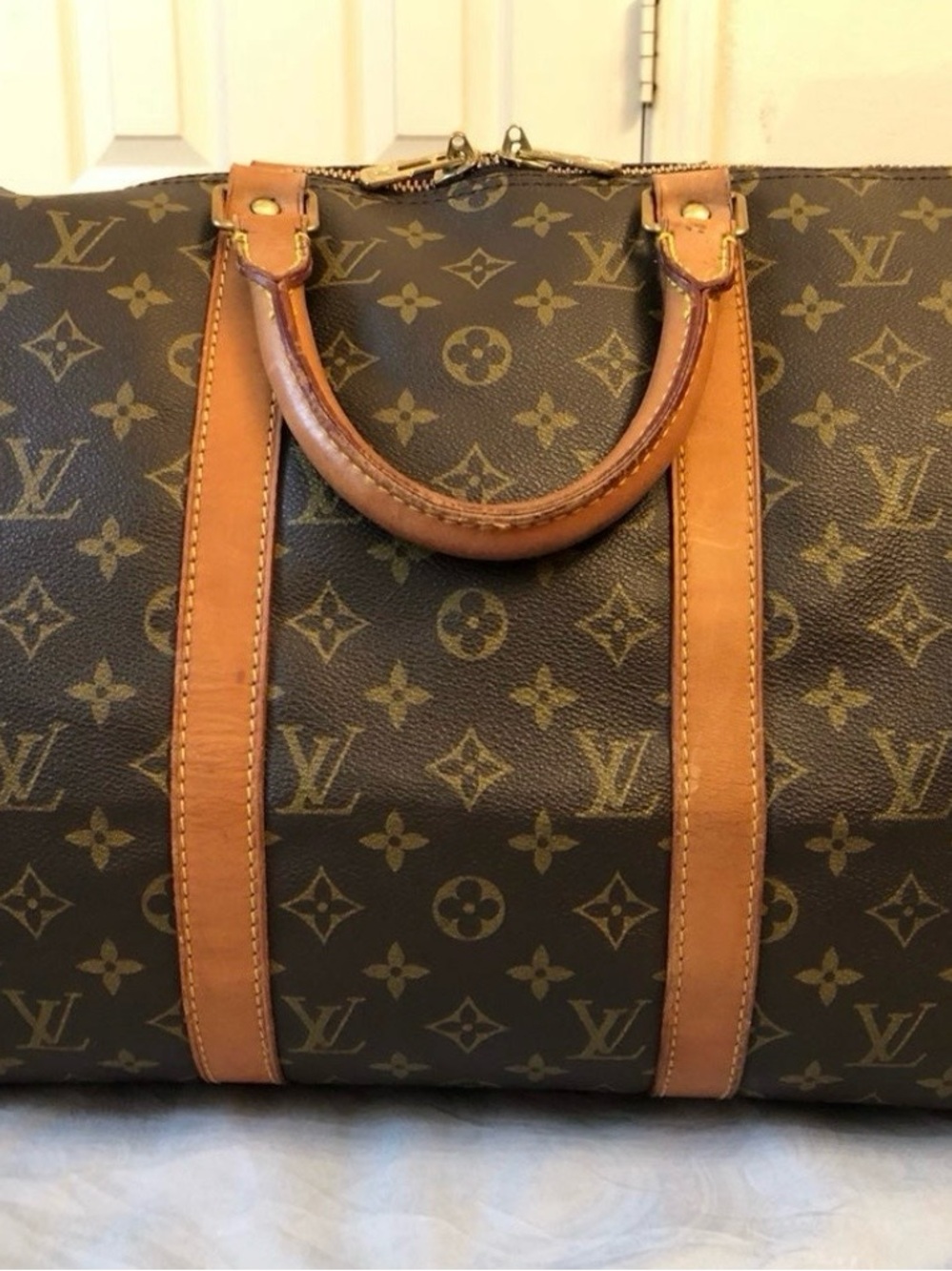 Louis Vuitton Brown Monogram Keepall-Style Travel Bag